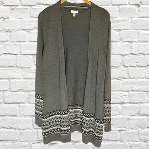 Charter Club Gray and White Patterned Cardigan